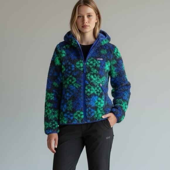 Patagonia Retro-X Hooded Cardigan Jacket, 1/2” Pile Fleece, Size S, Green Blue - Picture 13 of 14